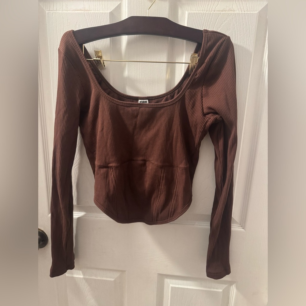 PINK Victoria's Secret Chocolate Brown Top